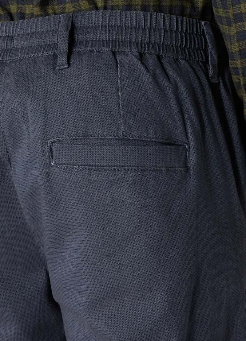 Pantaloni Chino In Misto Cotone Uomo, Blu navy miniatura 3