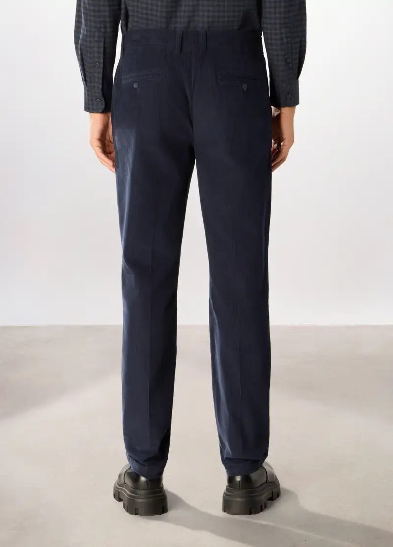 Pantaloni Chino In Velluto A Coste Uomo, Blu navy miniatura 2