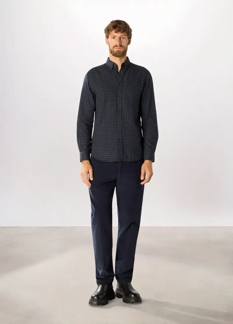 Pantaloni Chino In Velluto A Coste Uomo, Blu navy