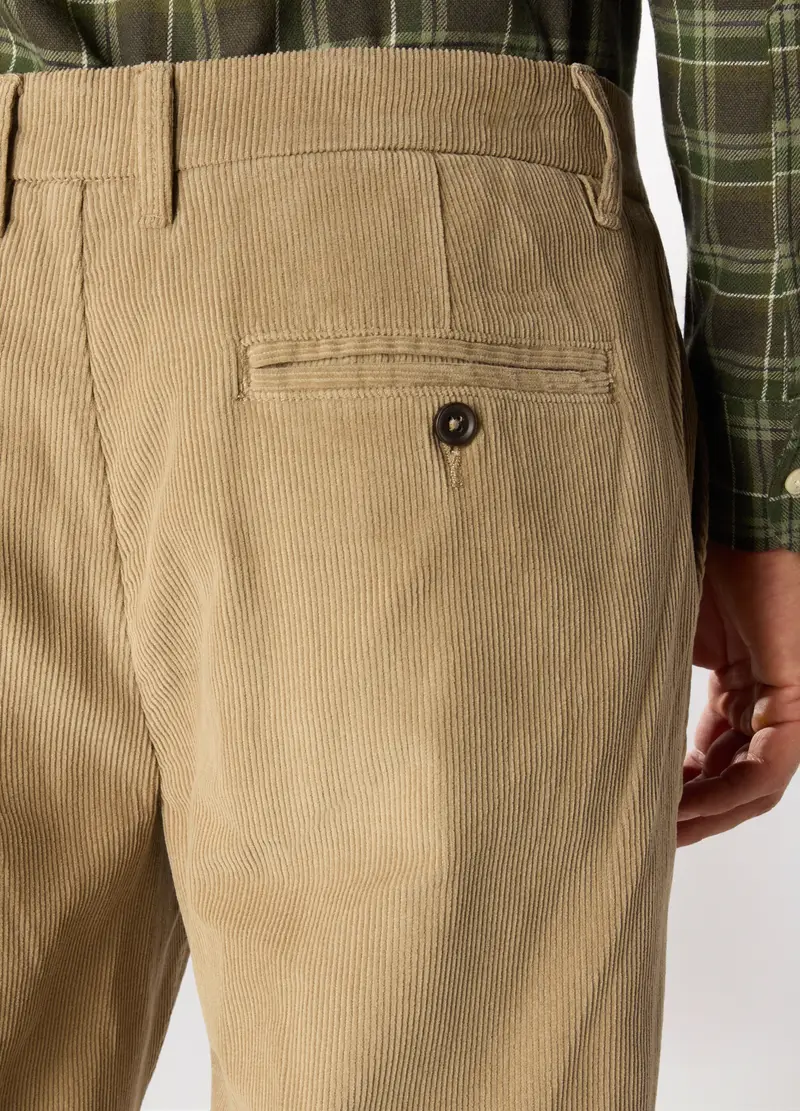 Pantaloni Chino In Velluto A Coste Uomo, Marrone tabacco chiaro miniatura 3