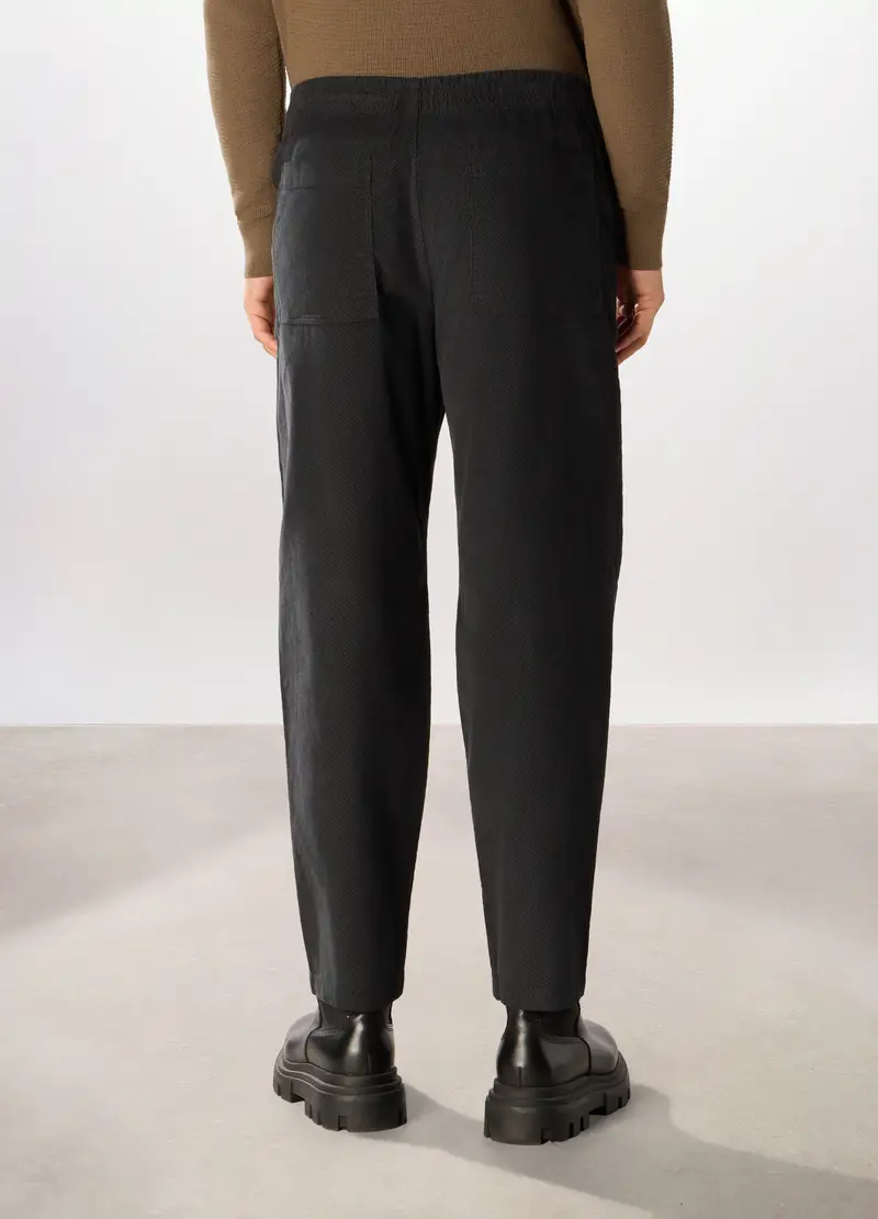 Pantaloni Chino In Velluto Diagonale Stretch Uomo, Nero grafite miniatura 2