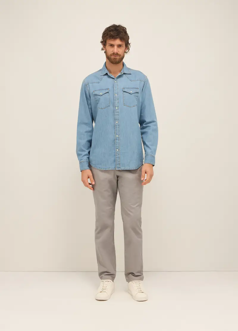 UPIM HB, Pantaloni Chino Regular Fit In Puro Cotone Uomo, Grigio cemento, Taglia: 46