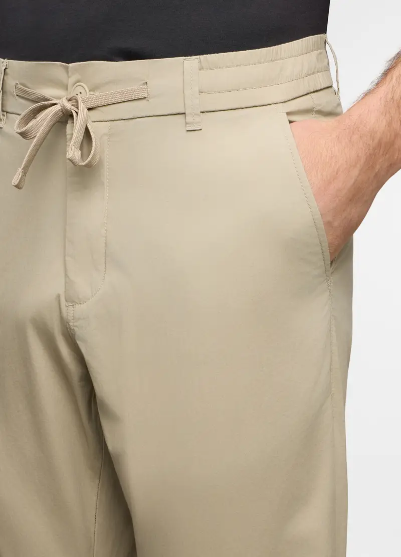 Pantaloni Chino Relaxed Fit In Cotone Stretch Uomo, Beige miniatura 3