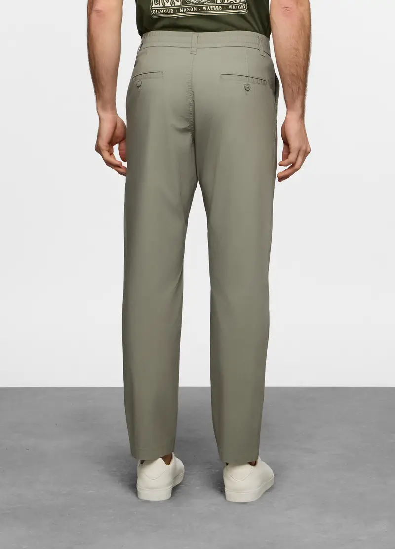 Pantaloni Chino Relaxed Fit In Cotone Stretch Uomo, Verde militare miniatura 2