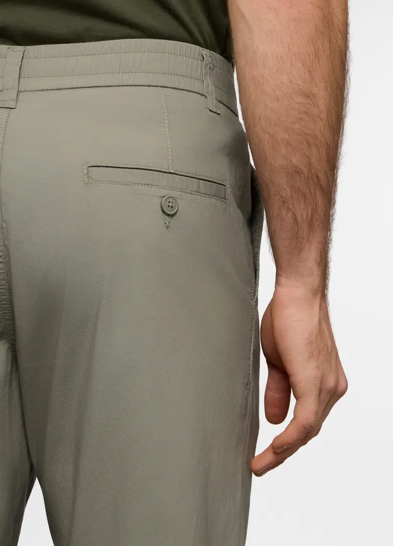 Pantaloni Chino Relaxed Fit In Cotone Stretch Uomo, Verde militare miniatura 3
