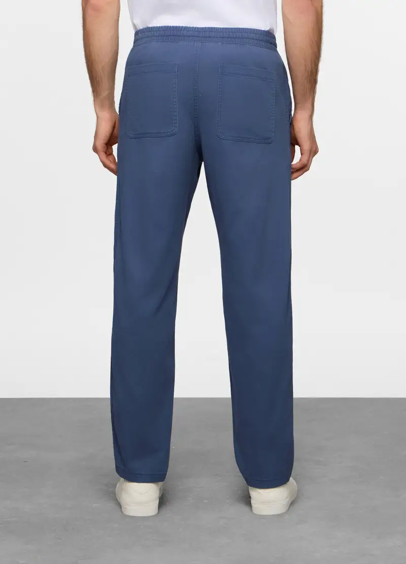Pantaloni Chino Relaxed Fit In Cotone Uomo, Blu avio miniatura 2