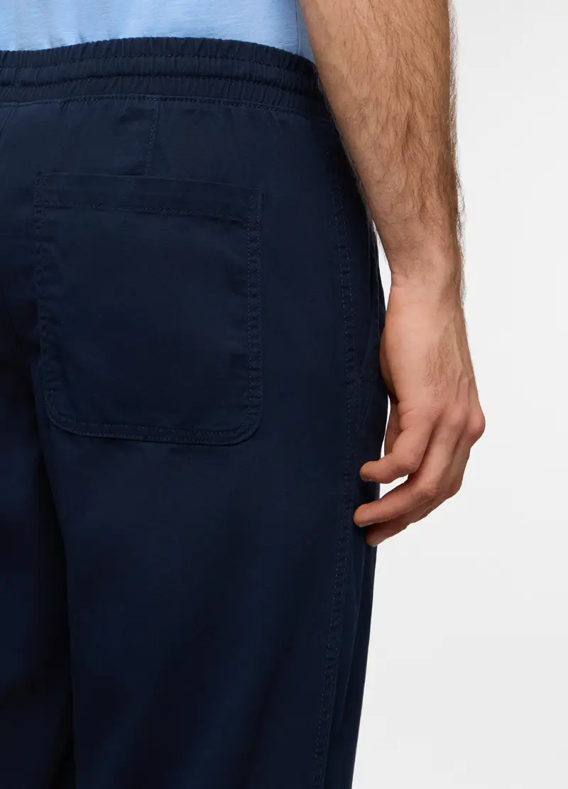 Pantaloni Chino Relaxed Fit In Cotone Uomo, Blu scuro miniatura 3
