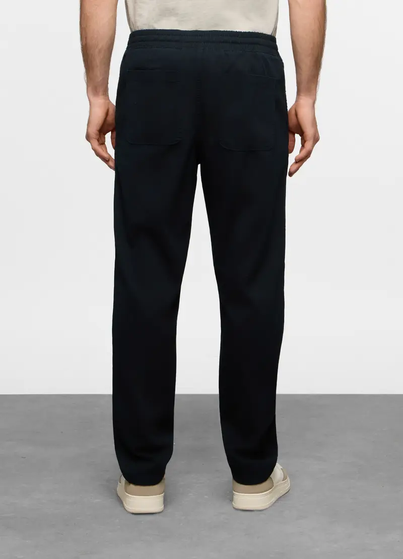 Pantaloni Chino Relaxed Fit In Cotone Uomo, Nero miniatura 2