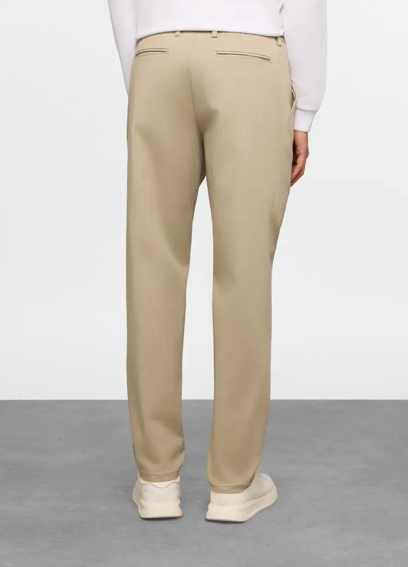 Pantaloni Chino Relaxed Fit In Twill Di Cotone Uomo, Marrone chiaro miniatura 2