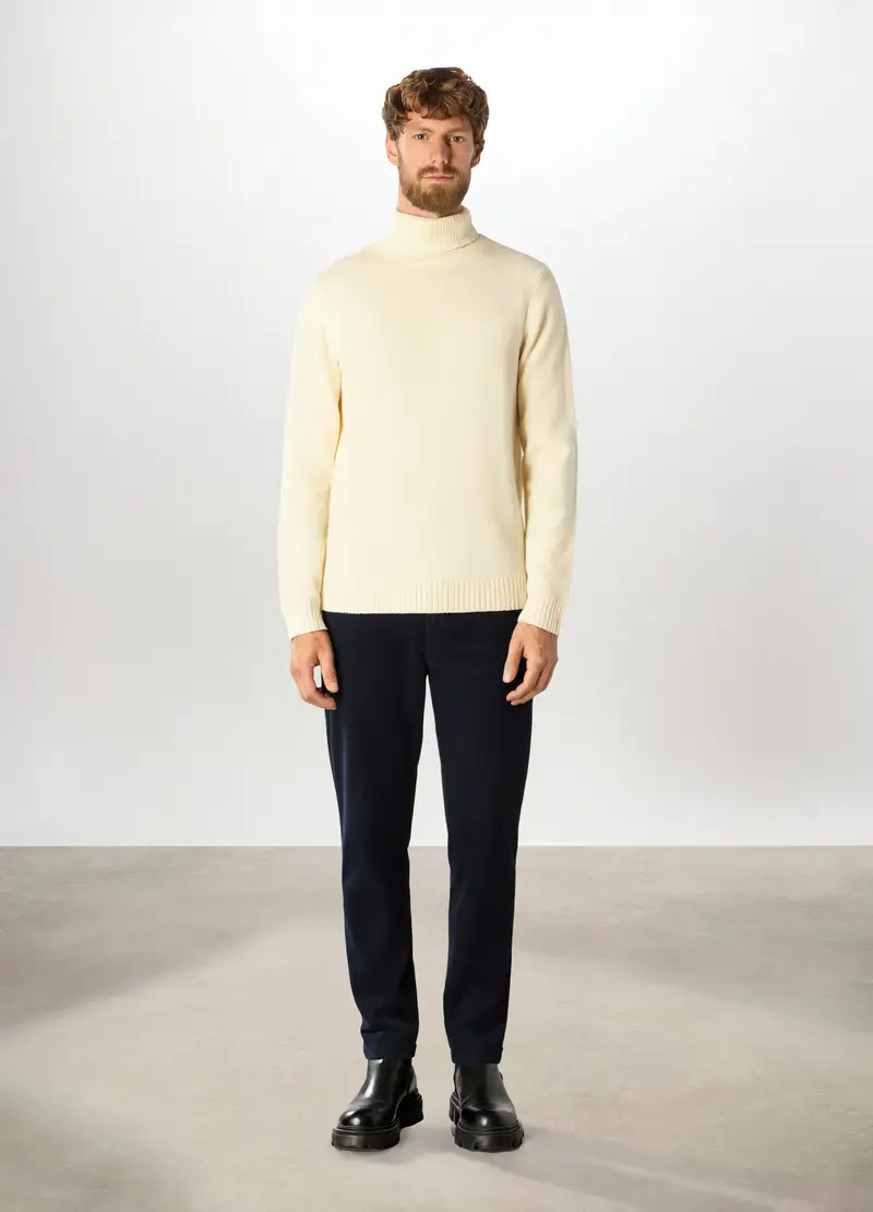 Pantaloni Chino Slim Fit In Velluto A Coste Uomo, Blu scuro