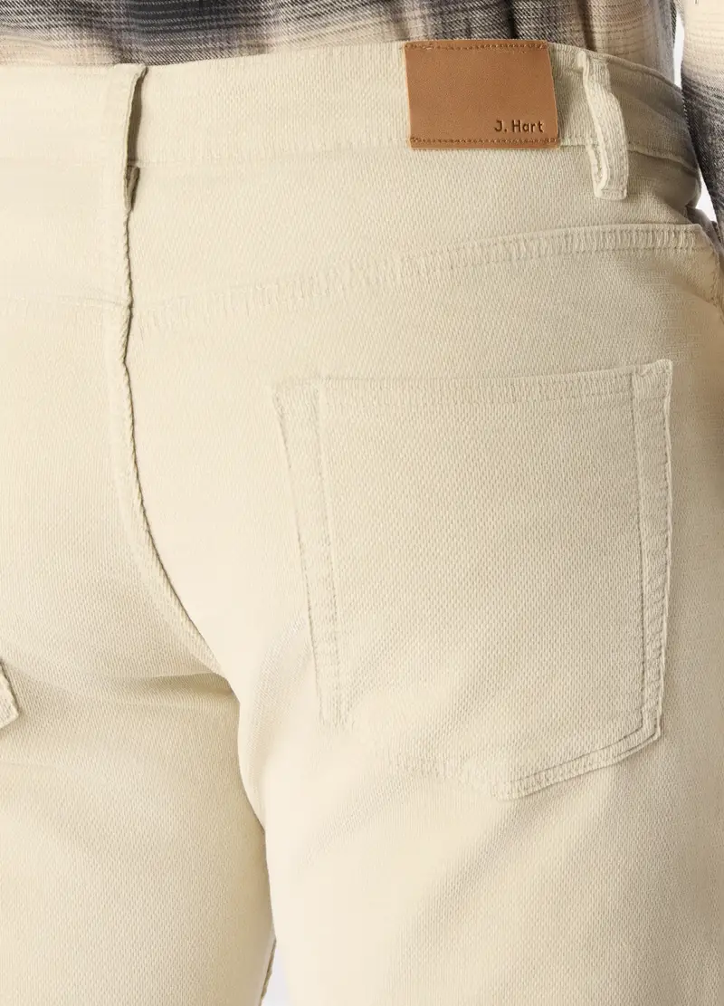 Pantaloni Chino Slim Fit In Velluto Stretch Uomo, Bianco avorio miniatura 3