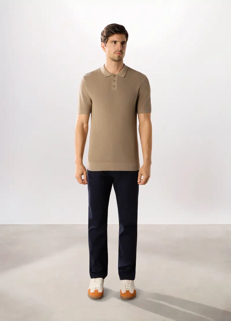 Pantaloni Cinque Tasche In Twill Di Cotone Uomo, Blu scuro