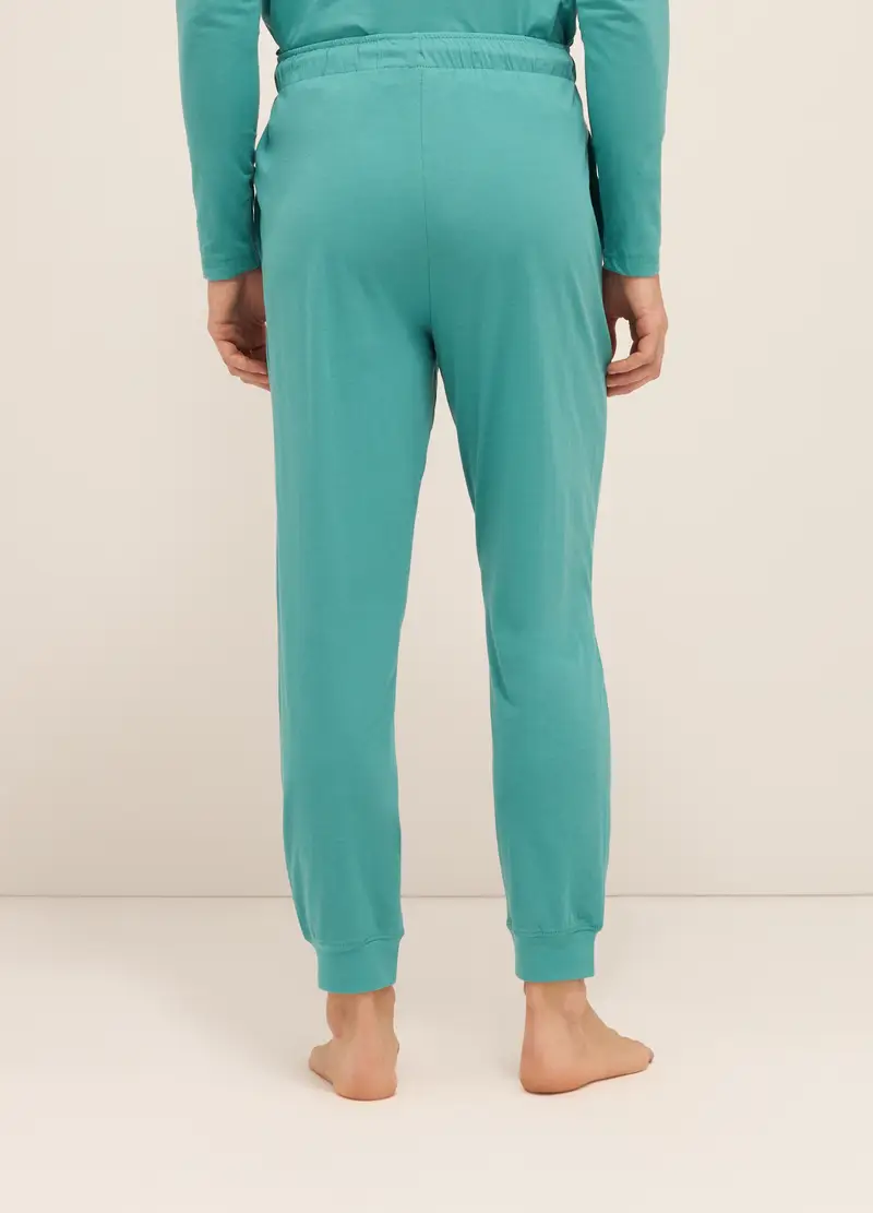 UPIM HB, Pantaloni Del Pigiama In Cotone Con Coulisse Uomo, Azzurro acqua, Taglia: S miniatura 2
