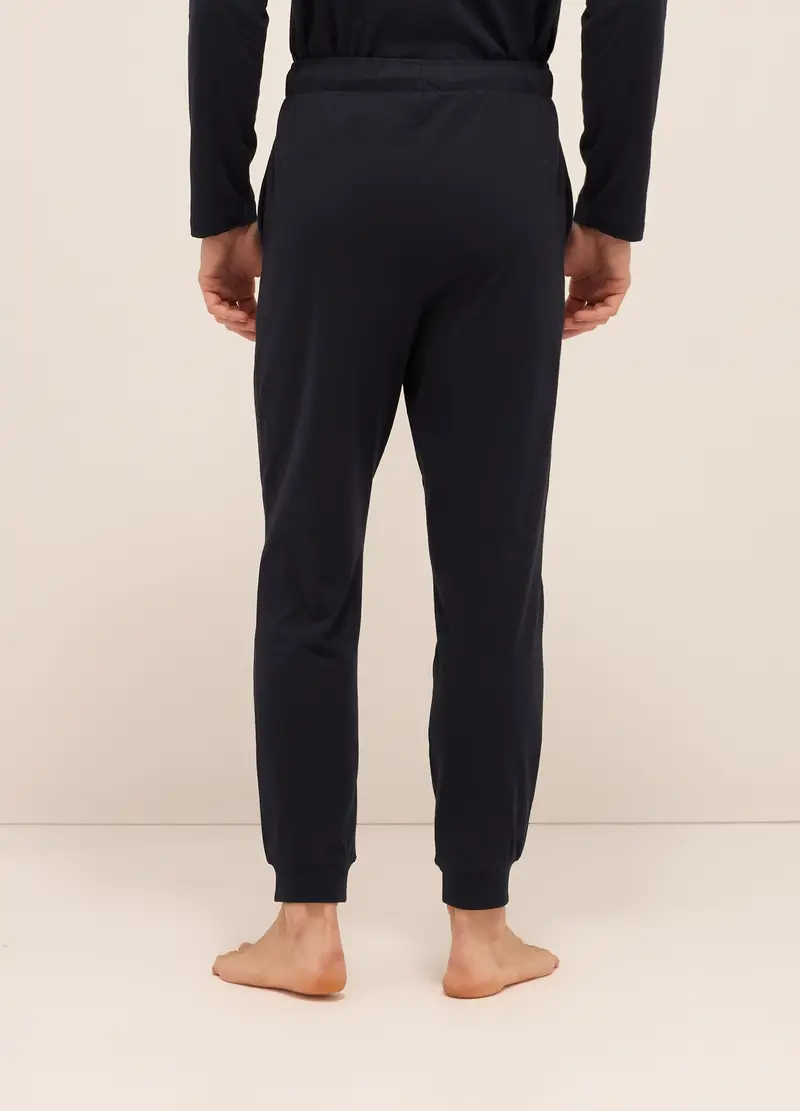 UPIM HB, Pantaloni Del Pigiama In Cotone Con Coulisse Uomo, Blu scuro, Taglia: S miniatura 2