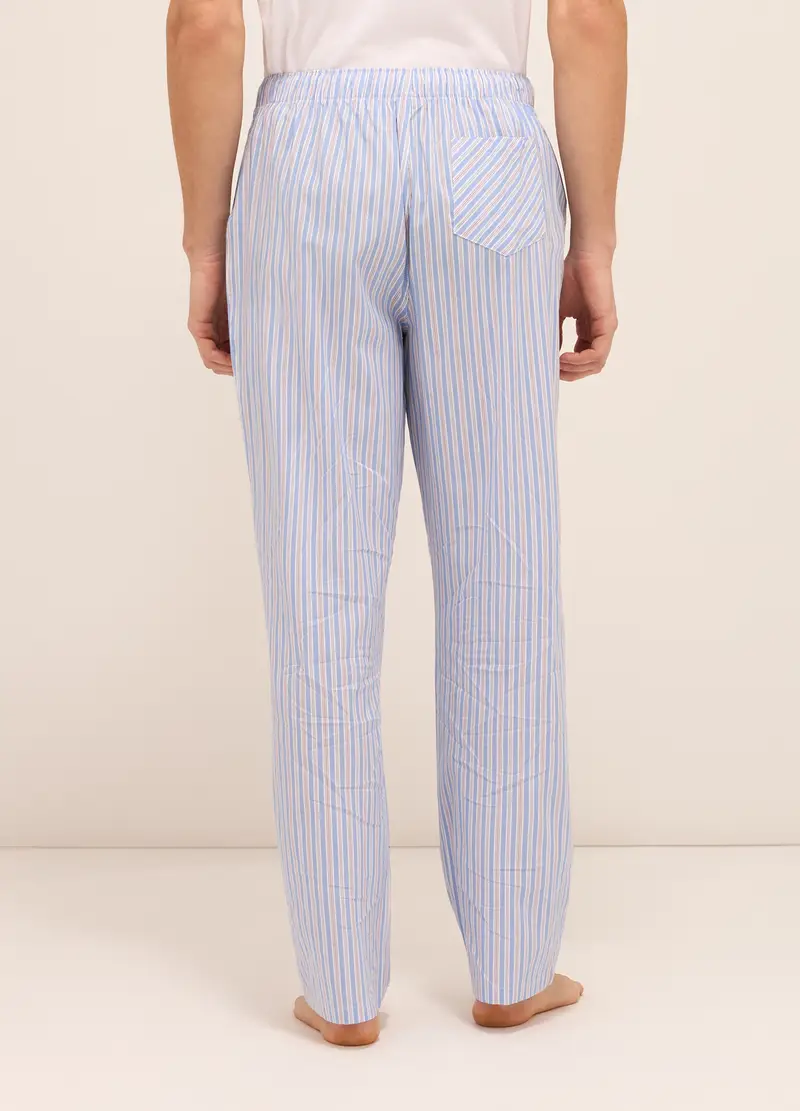 UPIM HB, Pantaloni Del Pigiama In Tela Di Cotone A Righe Uomo, Azzurro, Taglia: S miniatura 2