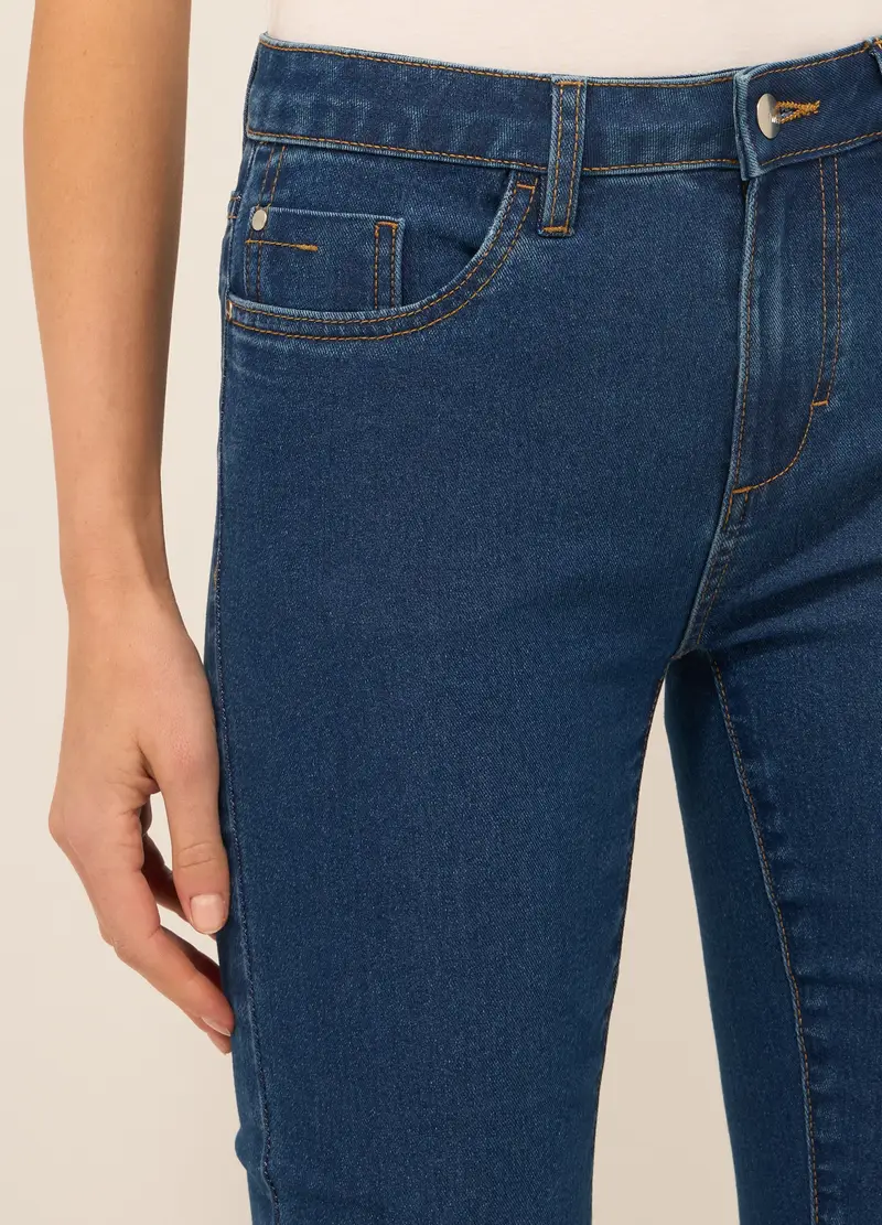 UPIM HB, Pantaloni In Denim Di Misto Cotone Stretch Donna, Blu scuro, Taglia: 42 miniatura 2