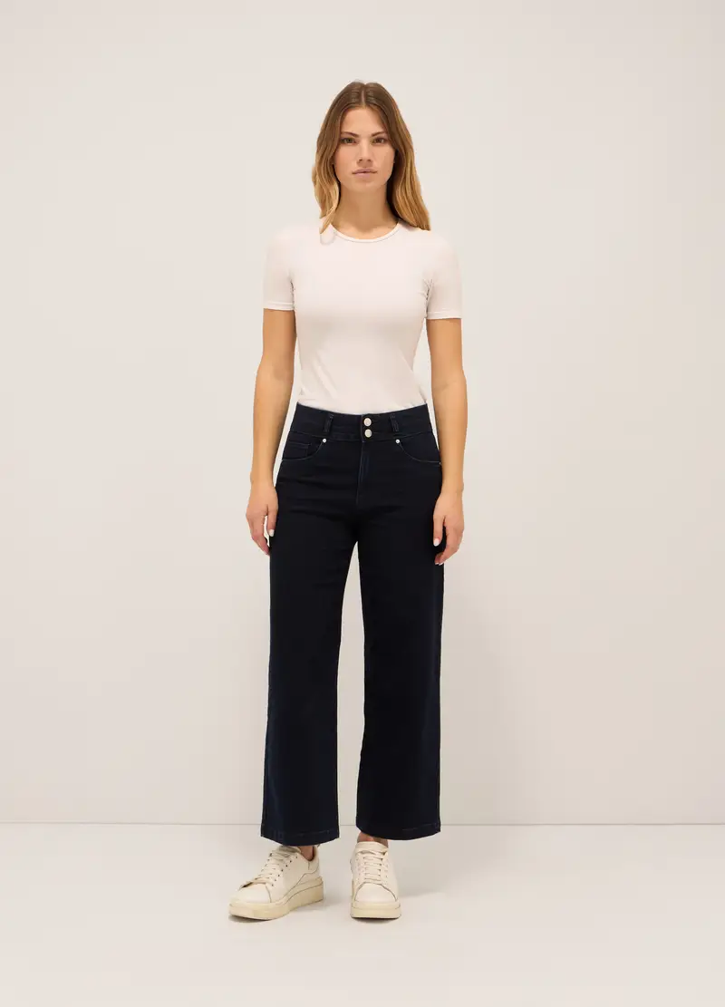 UPIM HB, Pantaloni In Denim Stretch Di Misto Cotone, Donna, Blu scuro, Taglia: 44