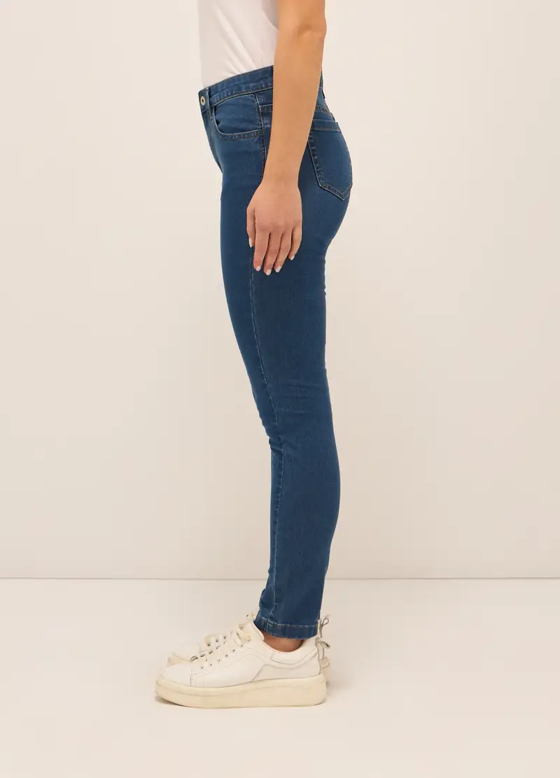UPIM HB, Pantaloni In Stretch Denim Di Misto Cotone Donna, Blu denim, Taglia: 42 miniatura 2