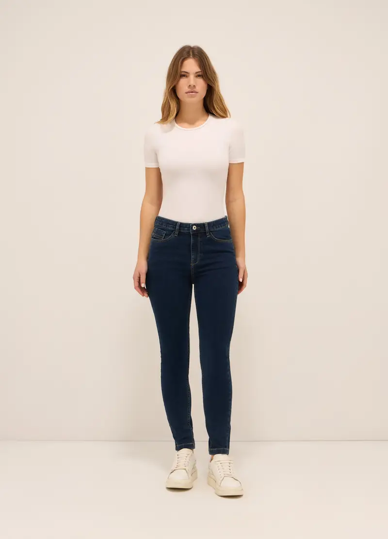 UPIM HB, Pantaloni In Stretch Denim Di Misto Cotone Donna, Blu scuro, Taglia: 42