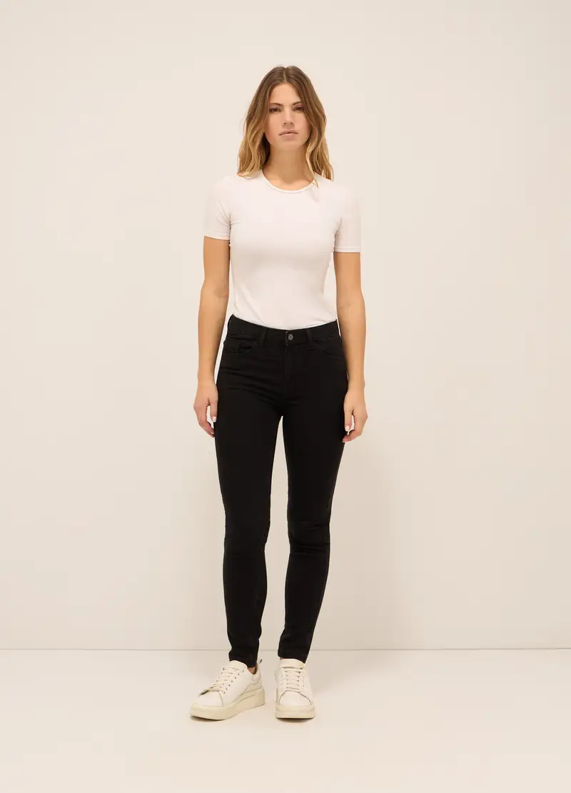 UPIM HB, Pantaloni In Stretch Denim Di Misto Cotone Donna, Nero, Taglia: 42