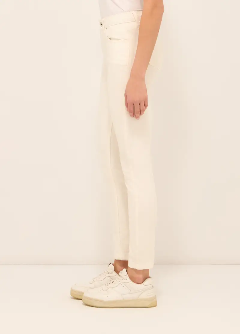 UPIM HB, Pantaloni In Stretch Denim Misto Cotone Donna, Bianco gesso, Taglia: 42 miniatura 2