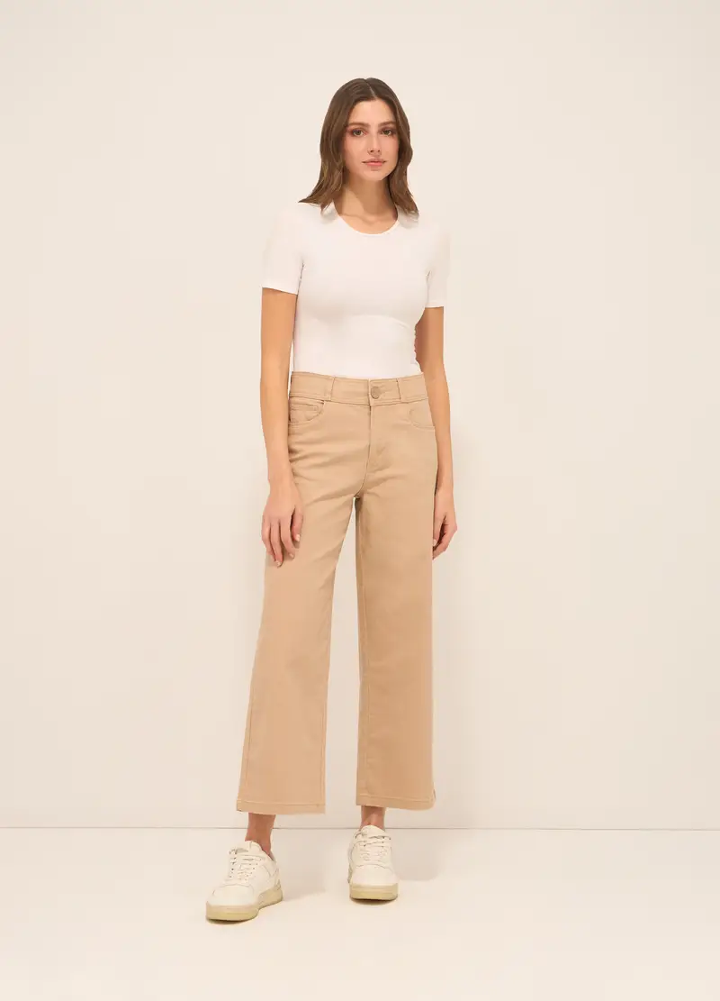 UPIM HB, Pantaloni In Twill Di Cotone Stretch Donna, Beige chiaro, Taglia: 40