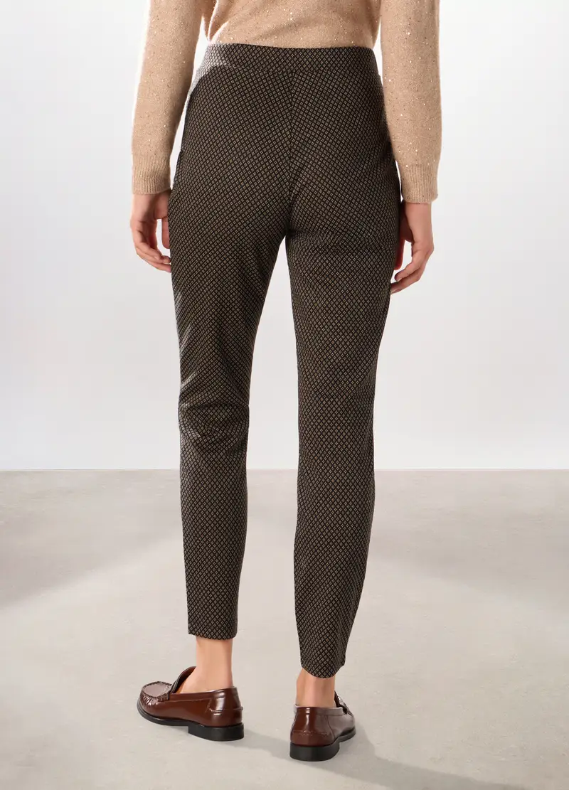 Pantaloni Misto Viscosa Donna, Nero stampa 1 miniatura 2