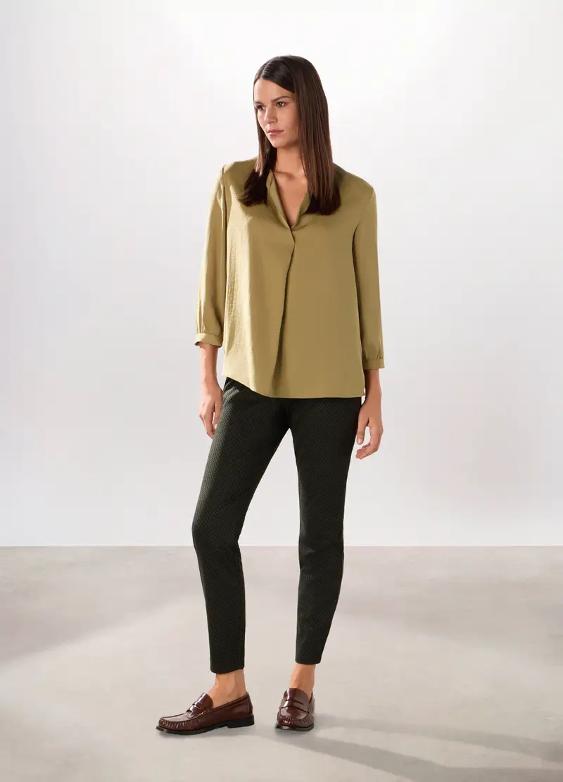 UPIM HB, Pantaloni Misto Viscosa Donna, Nero/Verde, Taglia: S