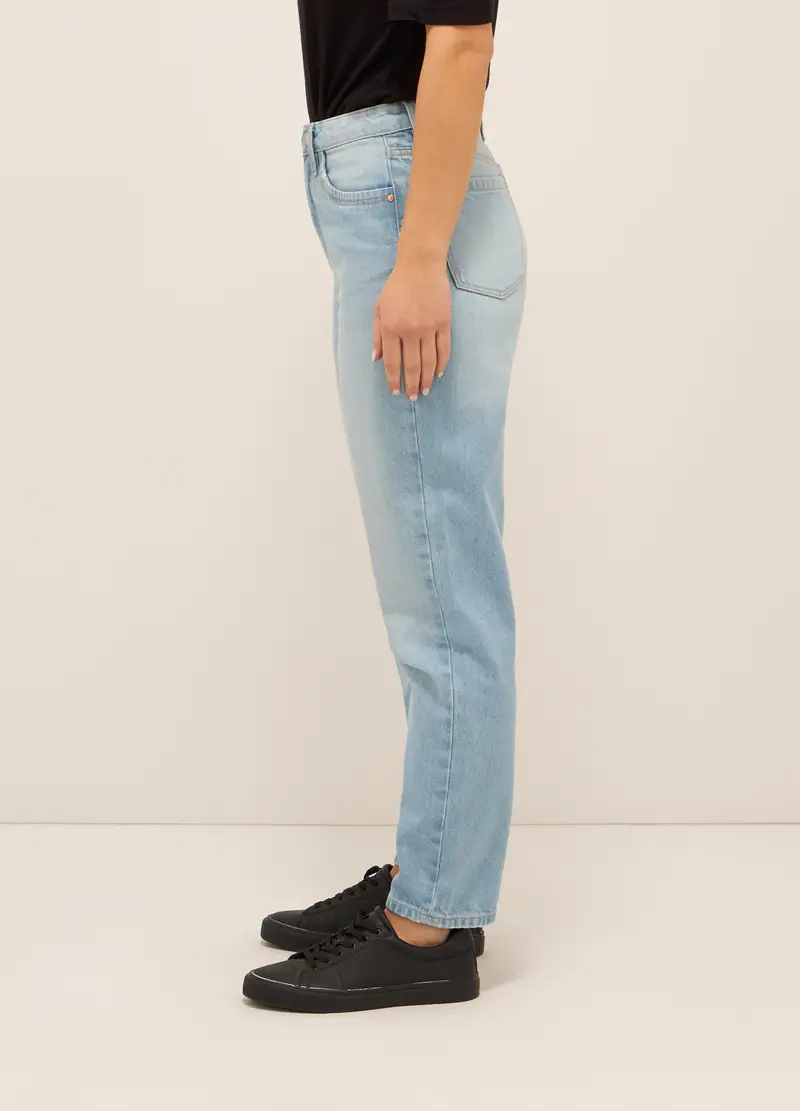 UPIM HB, Pantaloni Mom Fit In Denim Di Puro Cotone Donna, Azzurro chiaro, Taglia: 38 miniatura 2
