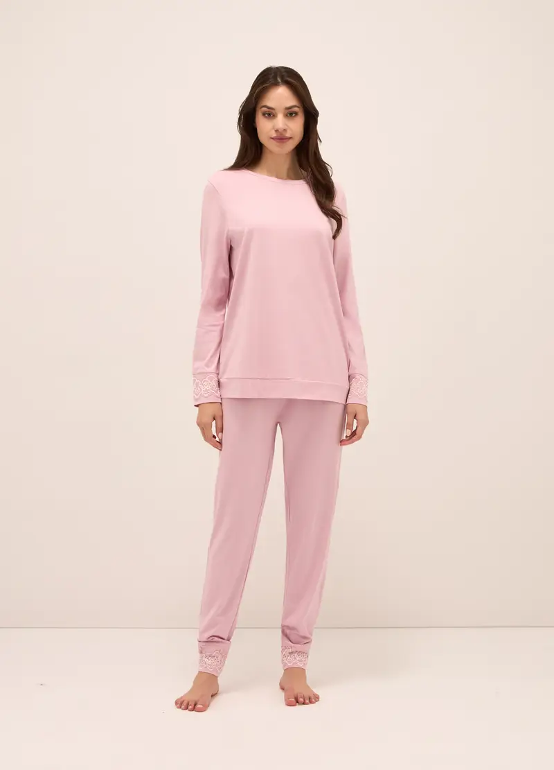 UPIM HB, Pantaloni Pigiama In Misto Cotone Donna, Rosa chiaro, Taglia: S