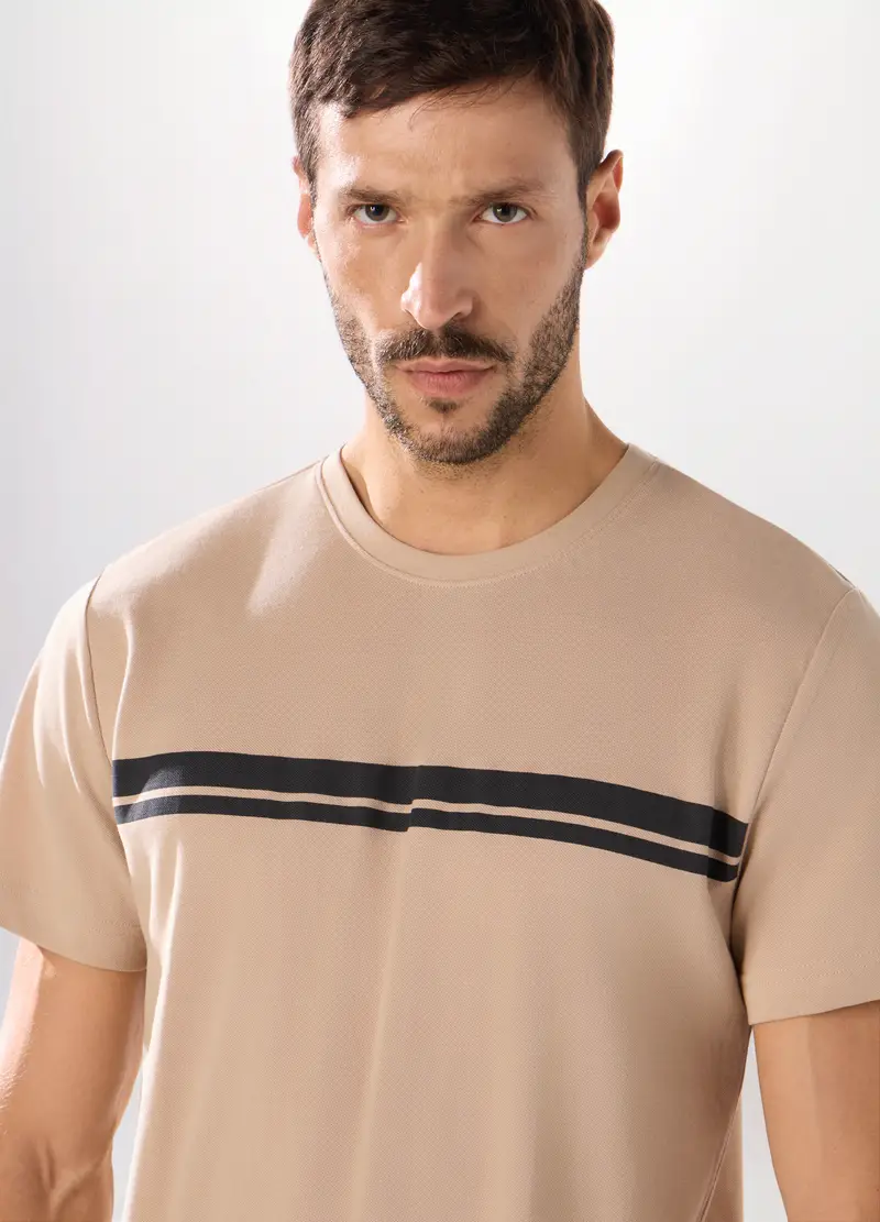 UPIM HB, Pigiama Corto In Piquet Di Cotone Uomo, Nero/beige, Taglia: S miniatura 2