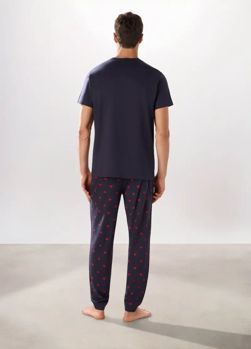 Pigiama Lungo Superman In Puro Cotone Uomo, Blu scuro miniatura 2