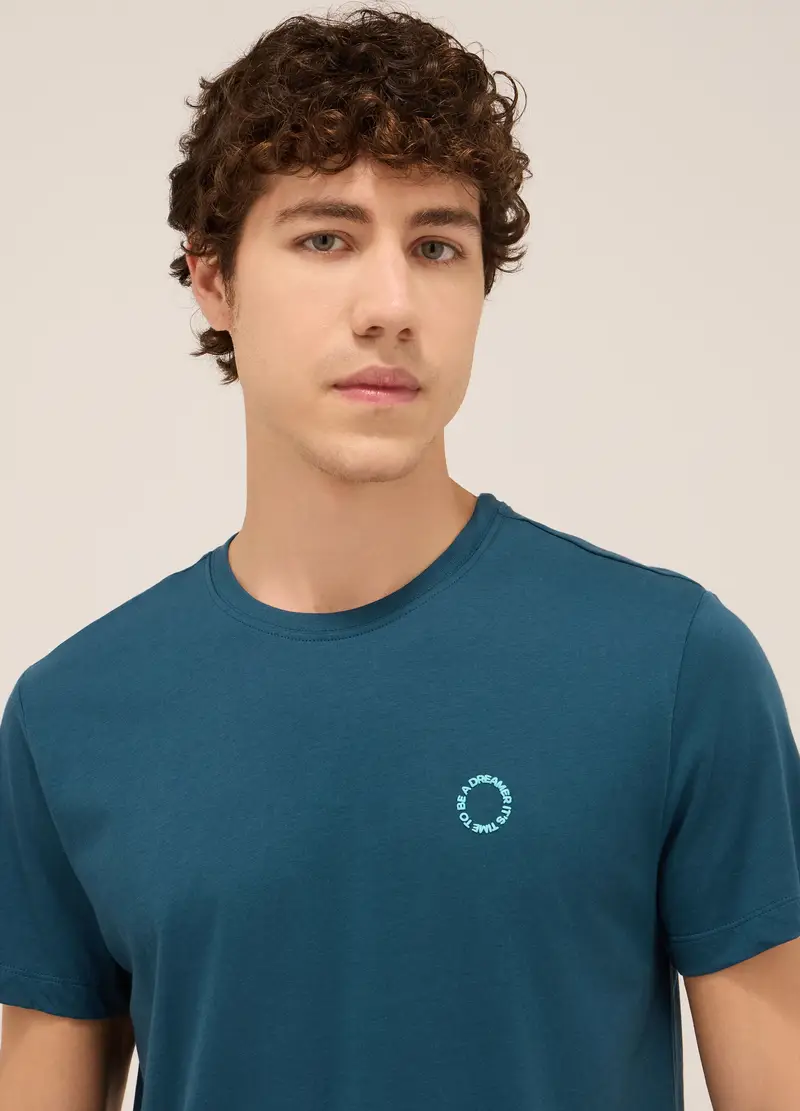 UPIM HB, Pigiama Tinta Unita Girocollo In Jersey Di Cotone Uomo, Blu petrolio, Taglia: S miniatura 2