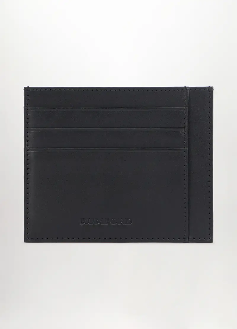 Portacarte In Vera Pelle Uomo, Nero