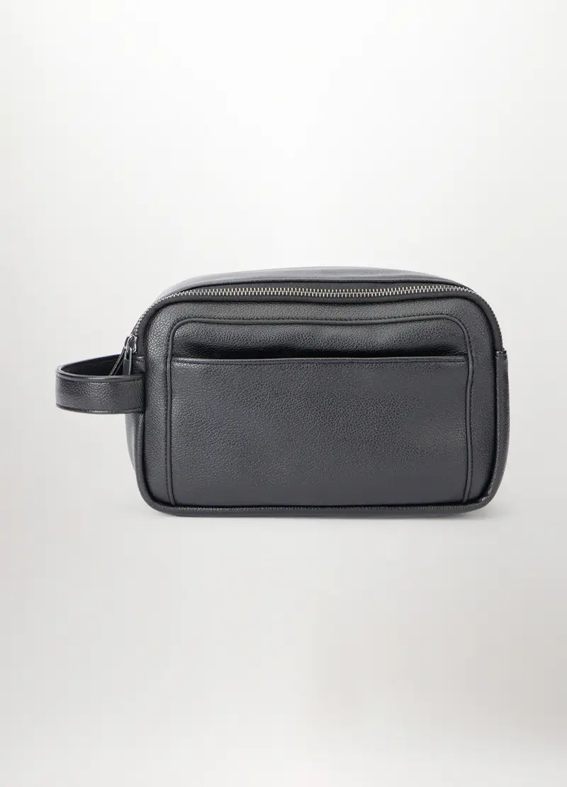 Pouch In Pelle Sintetica Uomo, Grigio