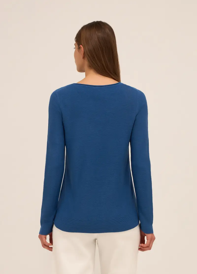 Pullover Effetto Cashmere Donna, Blu Bluette miniatura 2