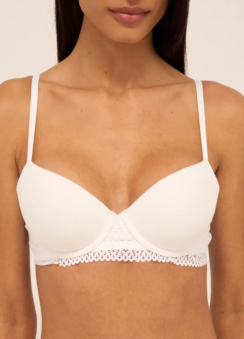UPIM HB, Reggiseno A Balconcino Con Pizzo Donna, Bianco, Taglia: 2B miniatura 2