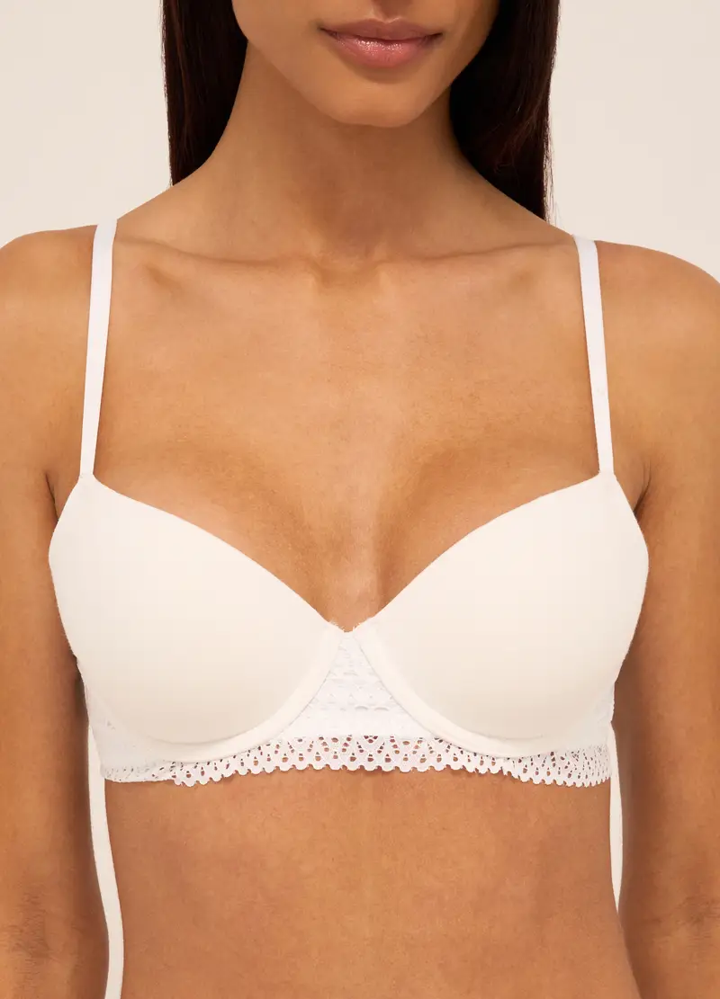 UPIM HB, Reggiseno A Balconcino Con Pizzo Donna, Nero, Taglia: 2B miniatura 2