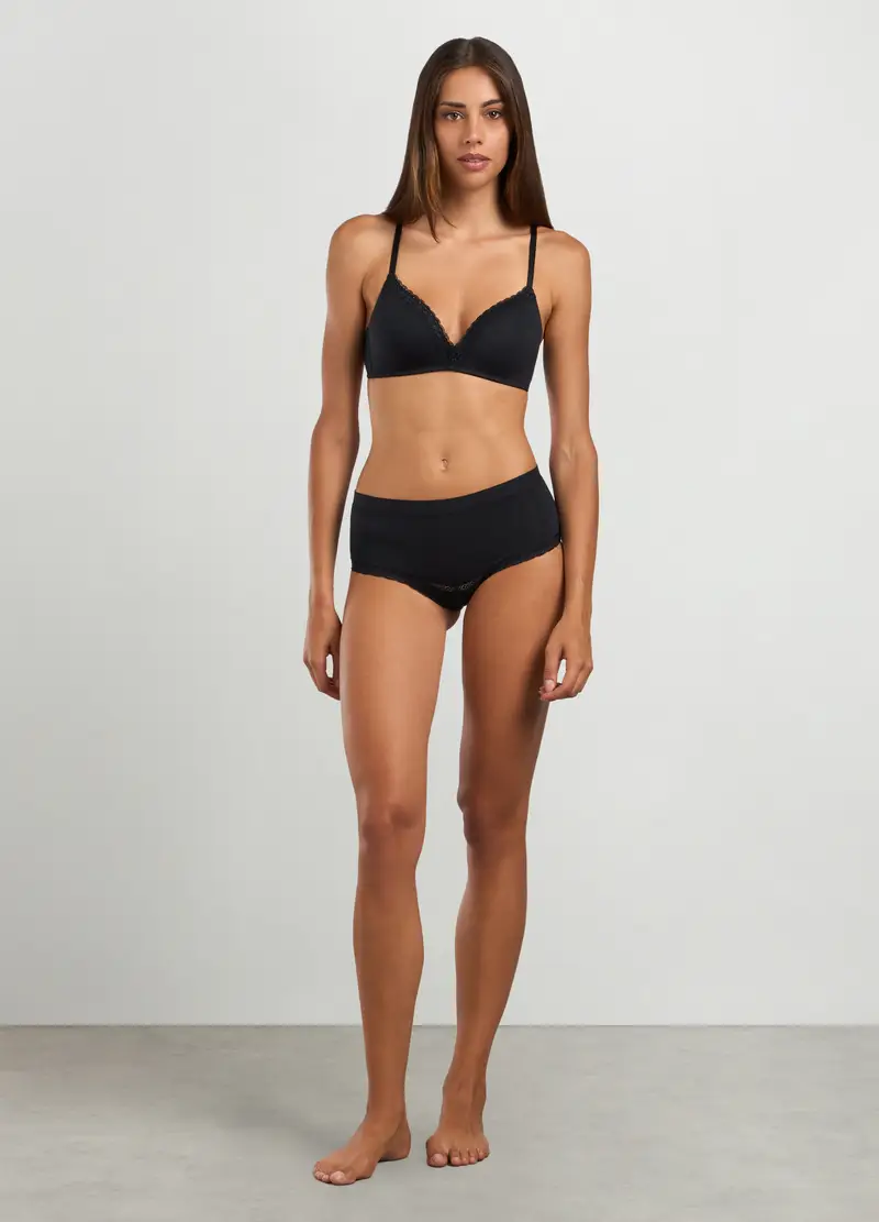 Reggiseno A Triangolo Con Ferretto, Donna, Nero