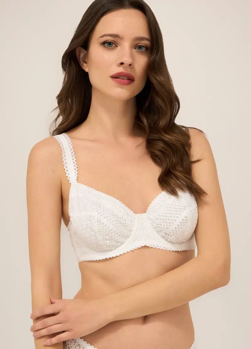 UPIM HB, Reggiseno Con Ferretto In Pizzo, Donna, Bianco, Taglia: 3C miniatura 2