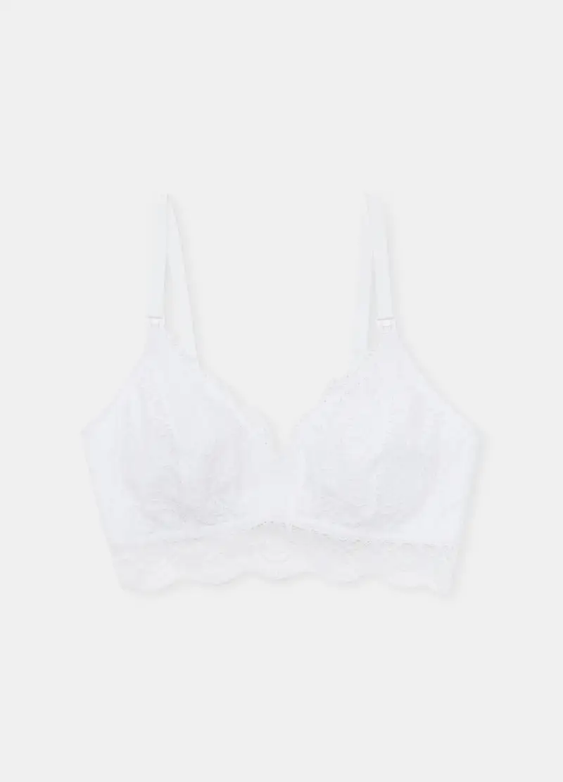 UPIM HB, Reggiseno In Pizzo Di Cotone Stretch Per Allattamento, Donna, Bianco, Taglia: 3C