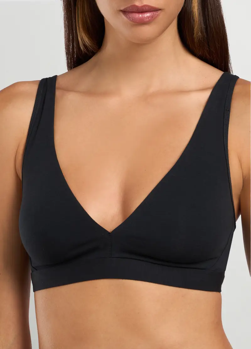 UPIM HB, Reggiseno Triangolo In Cotone Elasticizzato Donna, Nero, Taglia: 2C miniatura 2