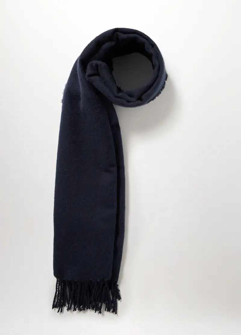 , Sciarpa Con Frange Uomo, Blu navy miniatura 2