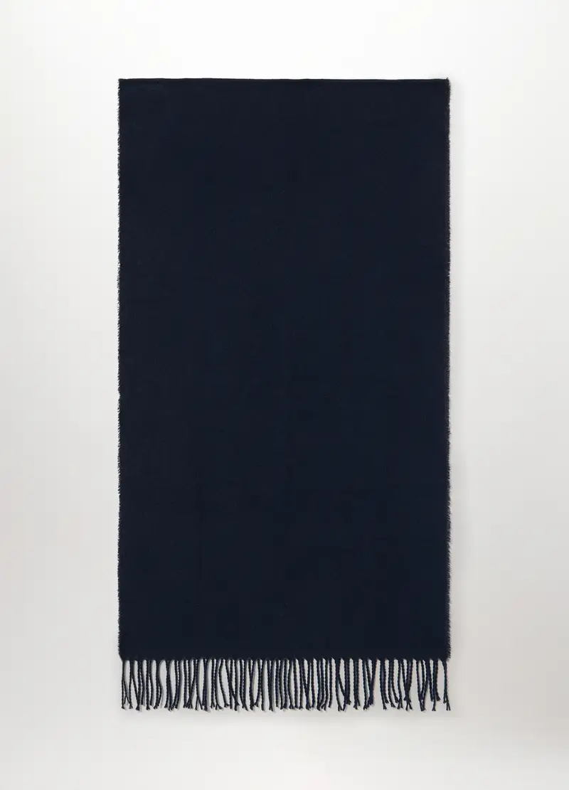 Sciarpa Con Frange Uomo, Blu navy