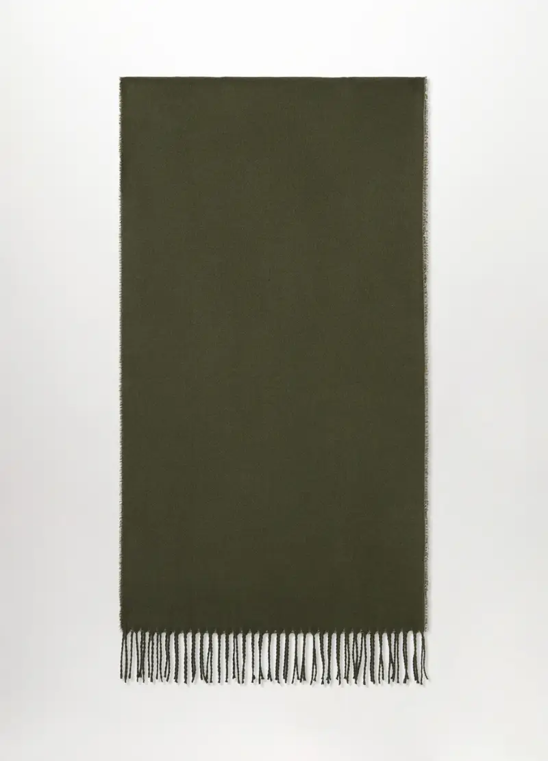 Sciarpa Con Frange Uomo, Verde militare