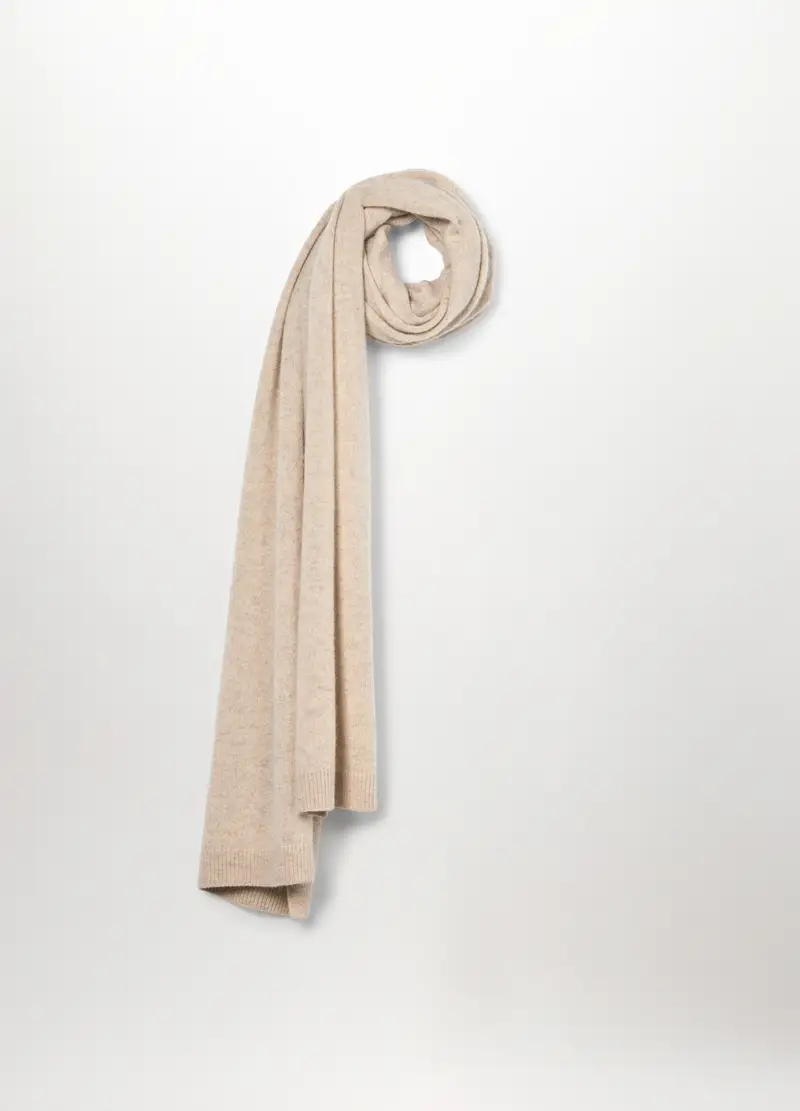 Sciarpa In Cashmere Uomo, Bianco avorio miniatura 2