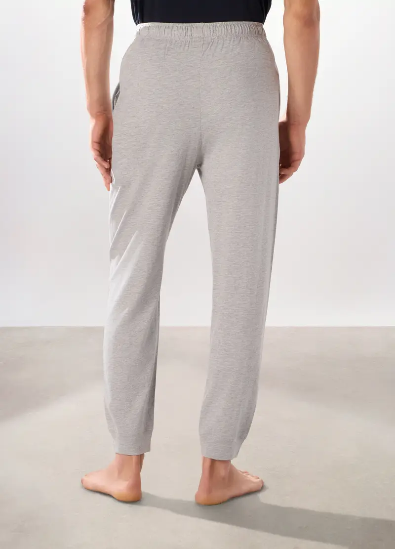 Set Pigiama Combinabile In Jersey Di Cotone Uomo, Blu/Grigio miniatura 2