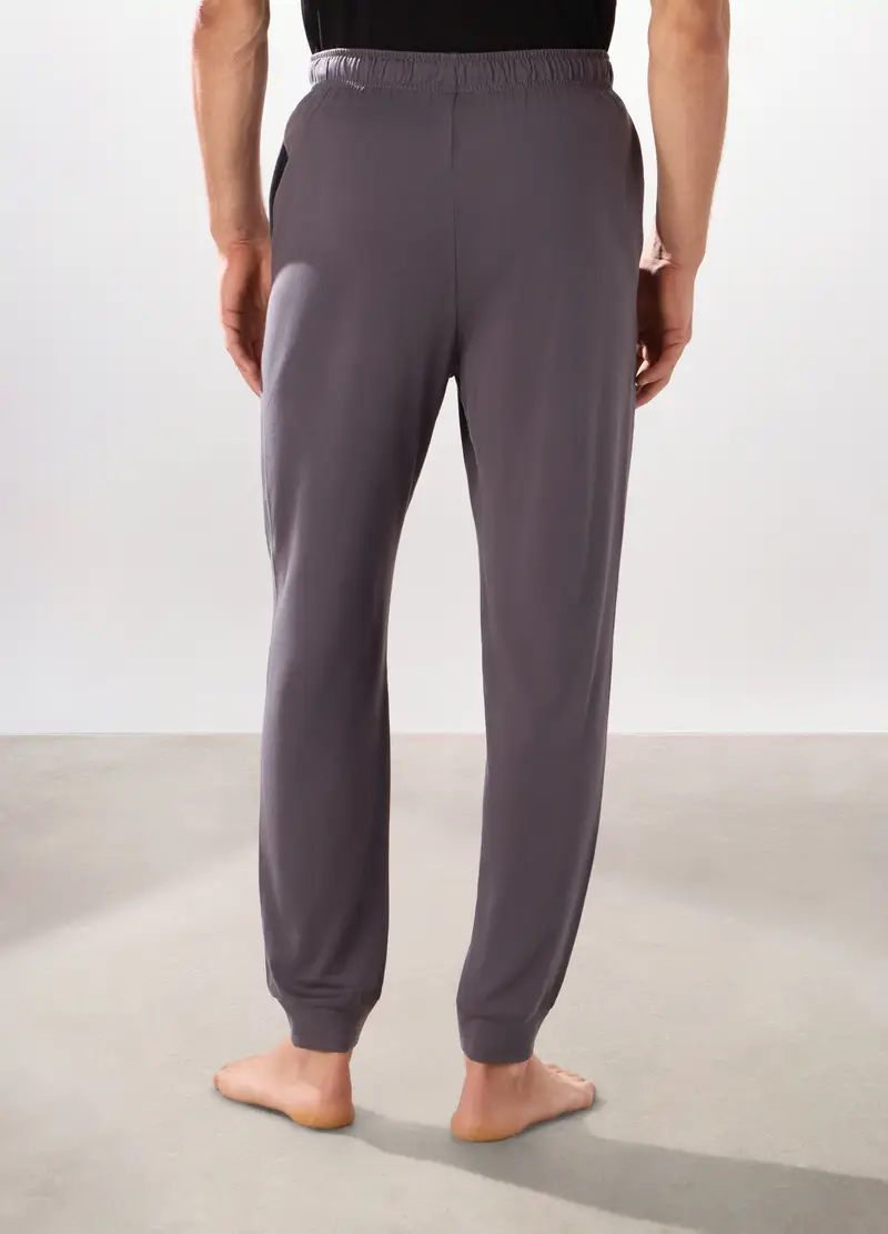 Set Pigiama Combinabile In Jersey Di Cotone Uomo, Nero/Grigio miniatura 2