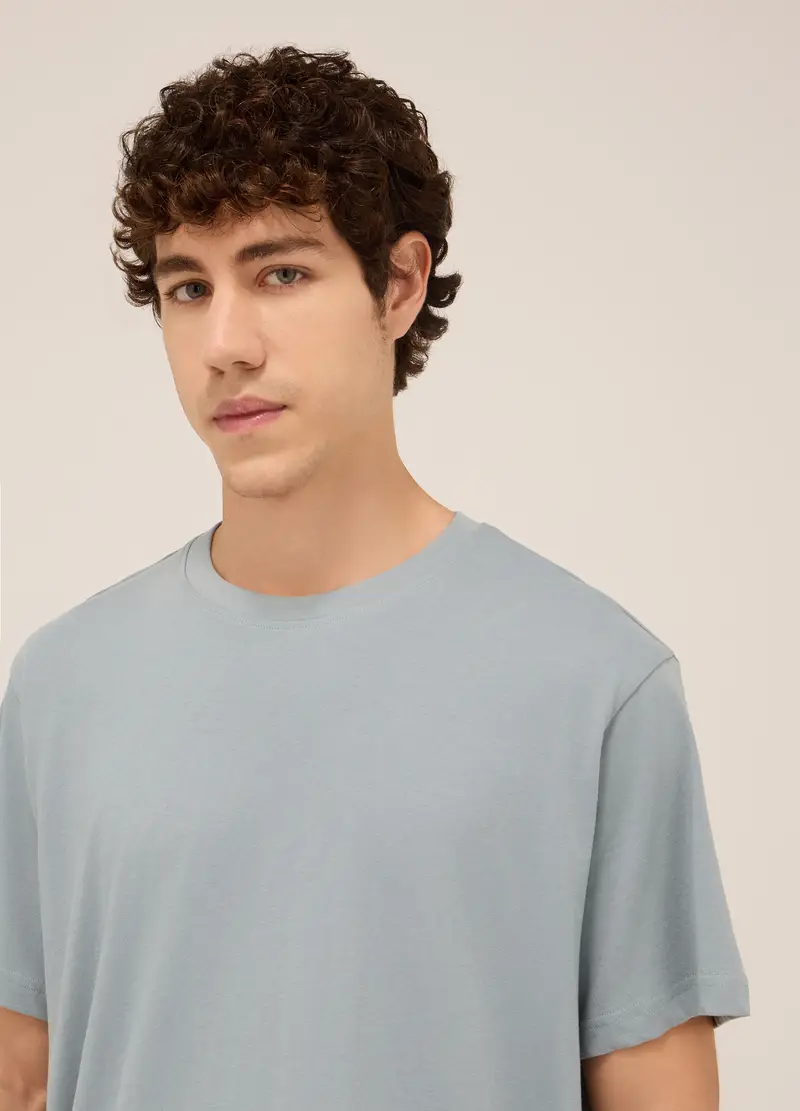 Set Pigiama Corto In Jersey Di Cotone Uomo, Azzurro carta da zucchero miniatura 3