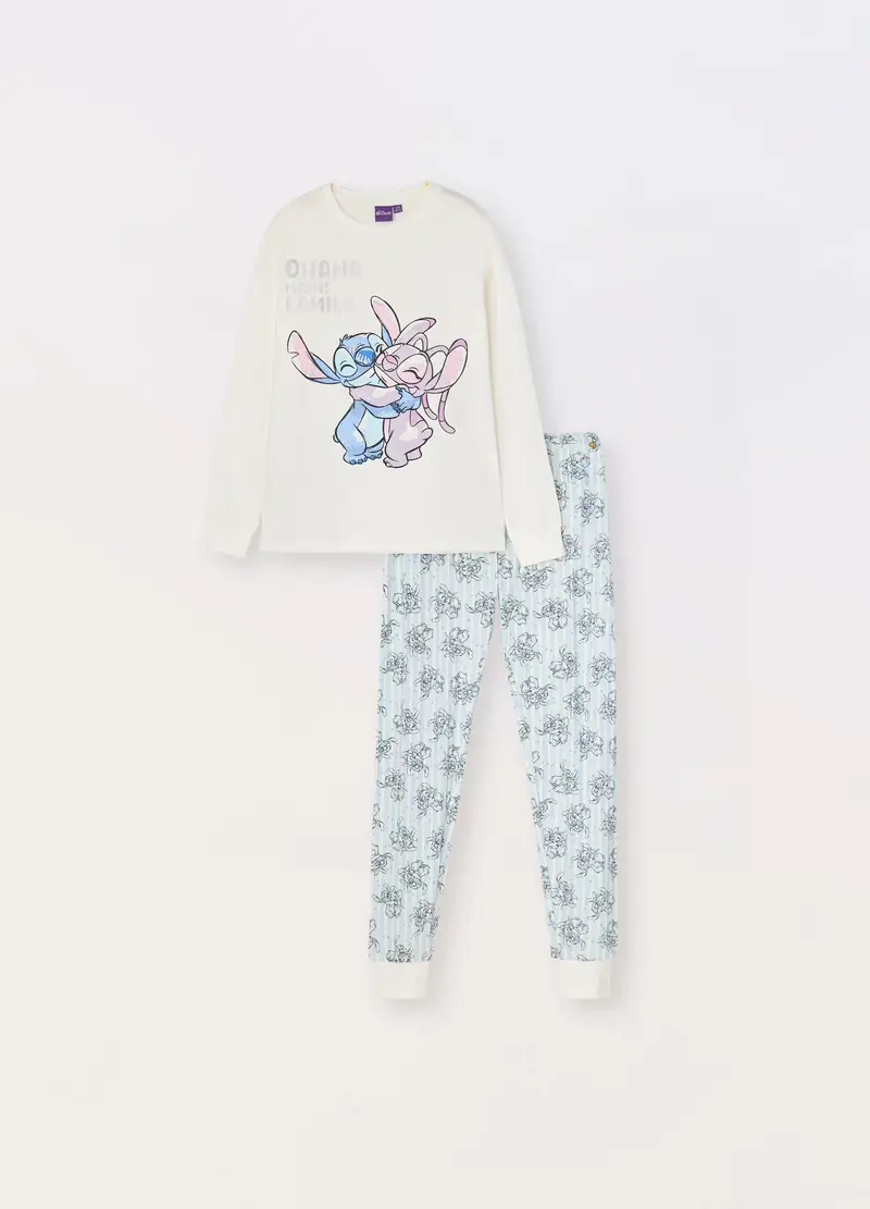 Set Pigiama In Jersey Di Puro Cotone Ragazza, Bambina, Bianco